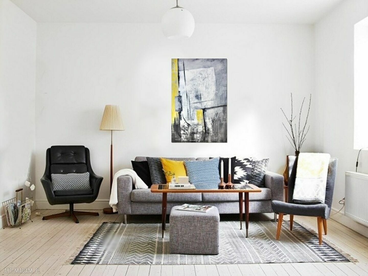 Solis ortus - nowoczesny obraz abstrakcyjny ręcznie malowany 80 x 120 cm do salonu
