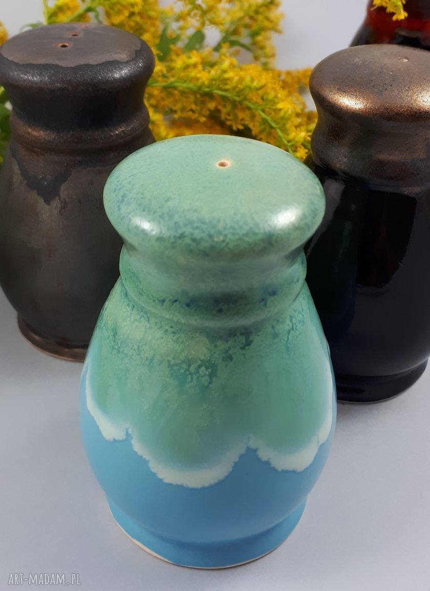 Solniczka i pieprzniczka - ceramiczny duet Bolesławiec w kolorach do wyboru