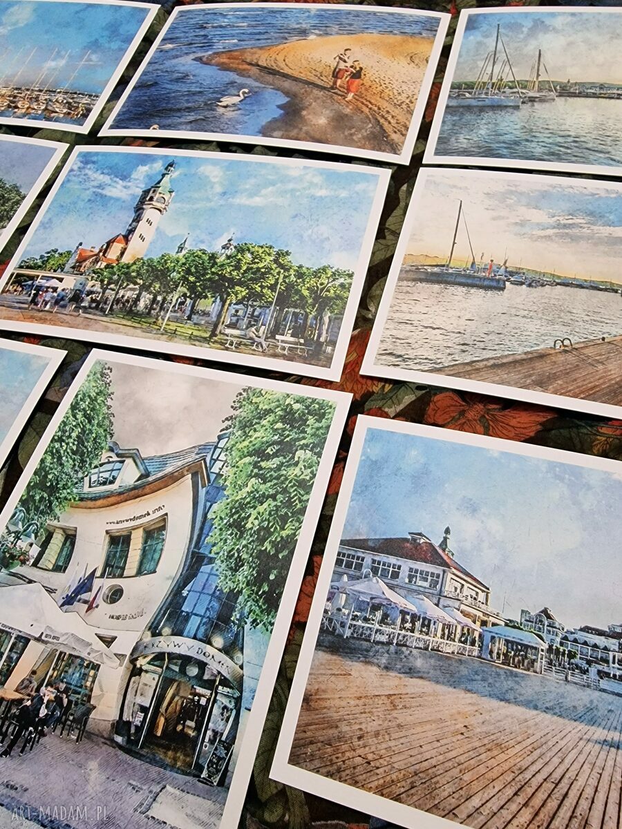 Sopot w akwareli - zestaw 13 grafik 15x23 cm
