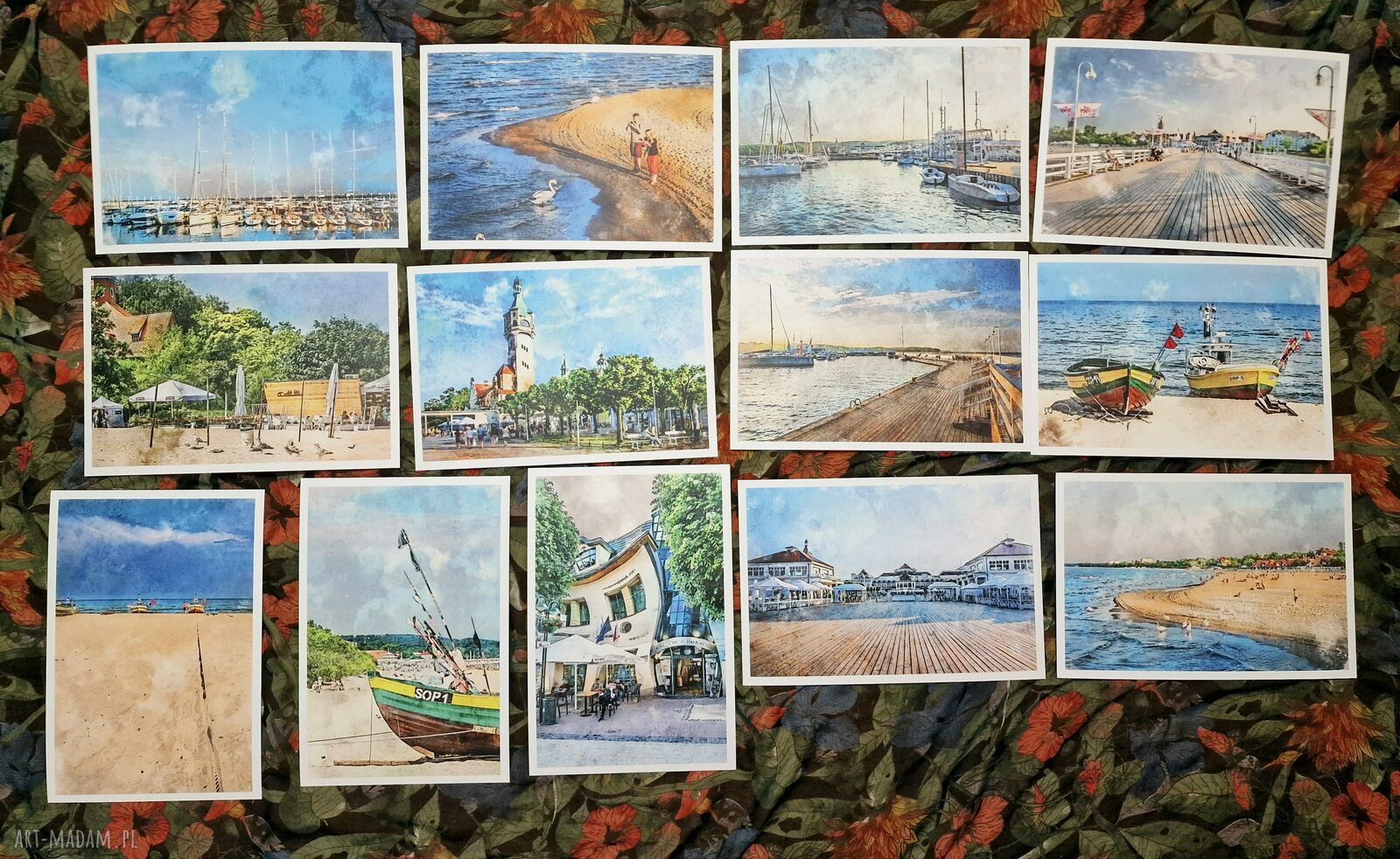 Sopot w akwareli - zestaw 13 grafik 15x23 cm