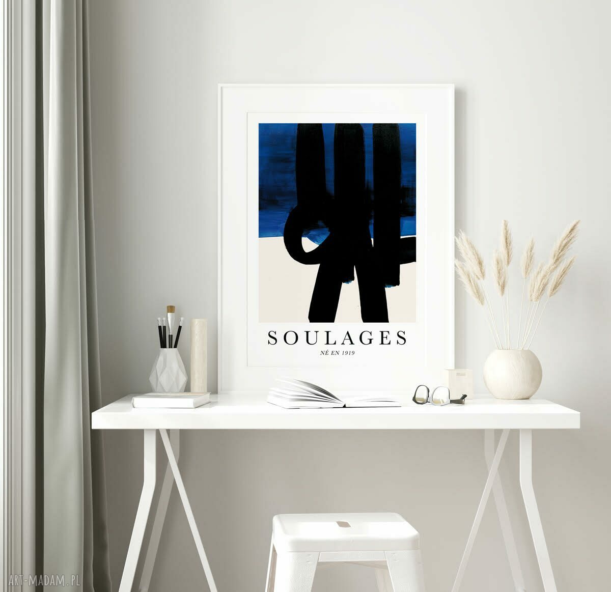 Plakat A4 Soulages - niebieska abstrakcja (reprodukcja)