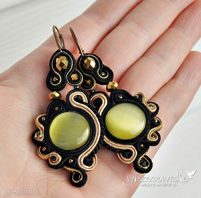 Złoto i czerń REZERWACJA Hand Made