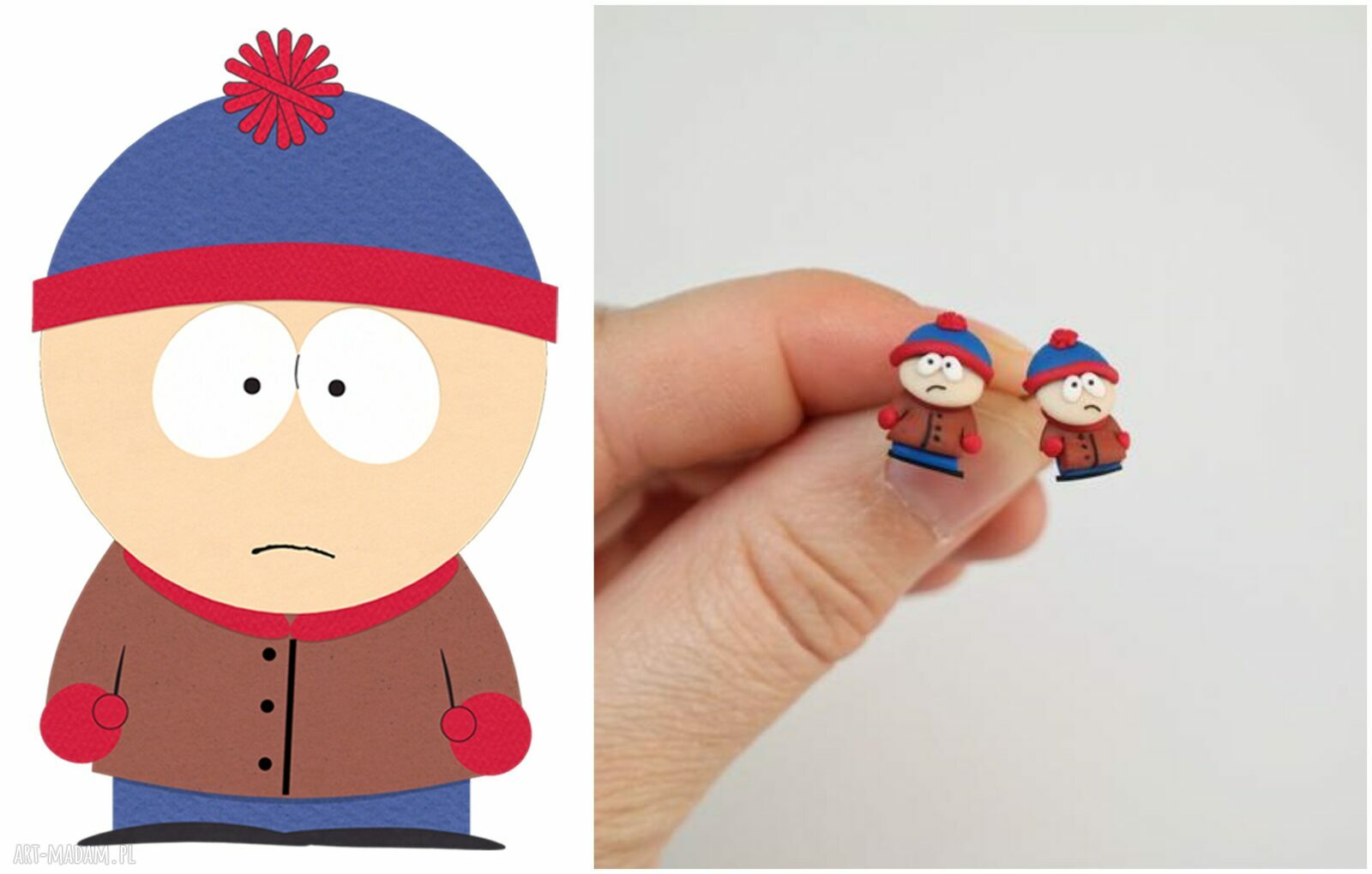 South Park - Stan - lekkie i wygodne kolczyki wkręty