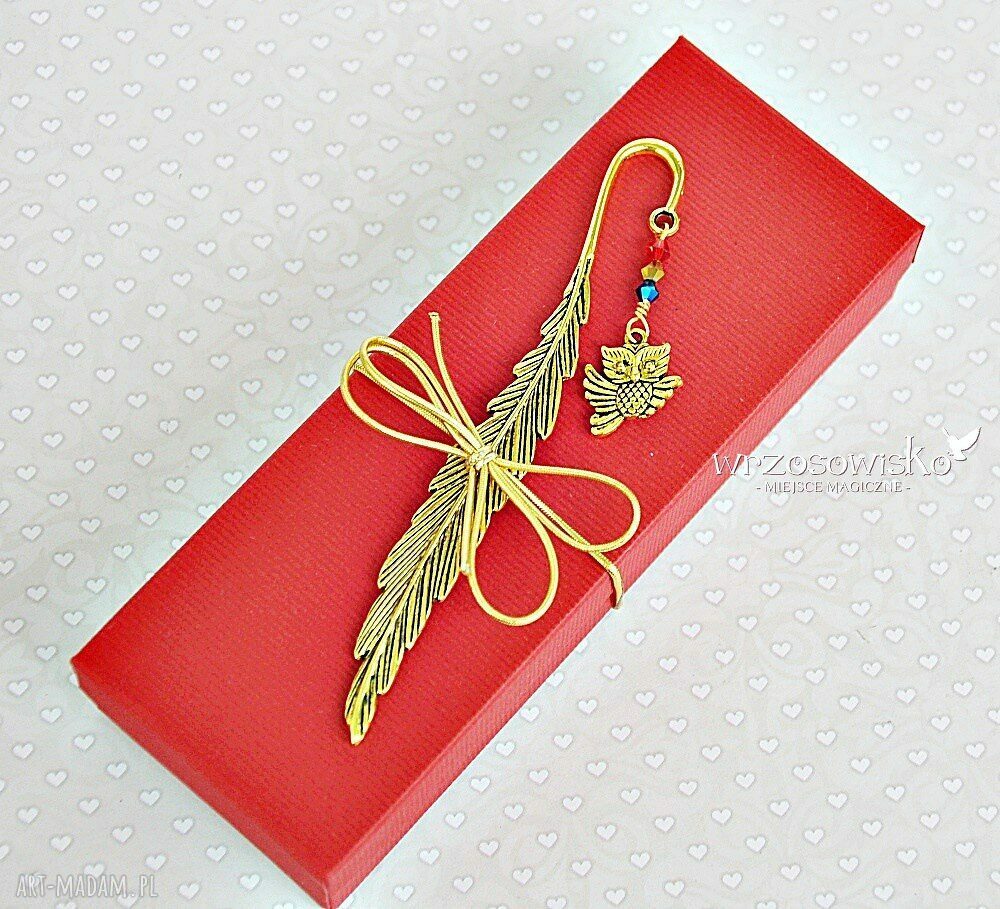 Sowa kolorowa zakładka handmade