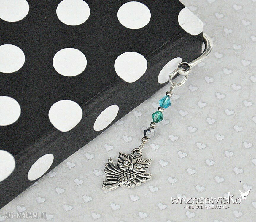 Sowa na piórze zakładka w pudełku handmade