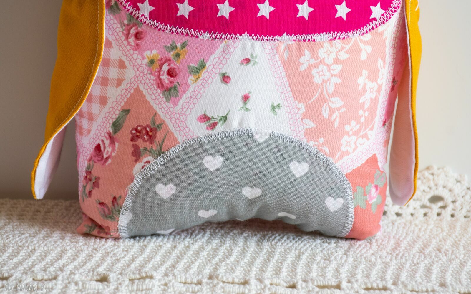 Sowa średnia Marlenka 25 cm - ręcznie szyta przytulanka