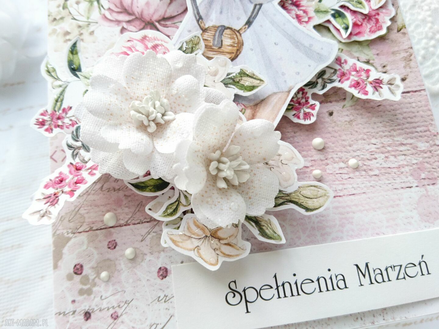 scrapbooking kartki: Spełnienia marzeń kobieca kartka w pudełku hand made