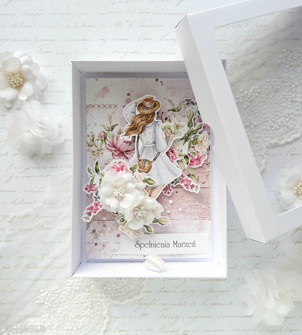 Spełnienia marzeń kobieca kartka pudełku urodziny urodzinowa dla