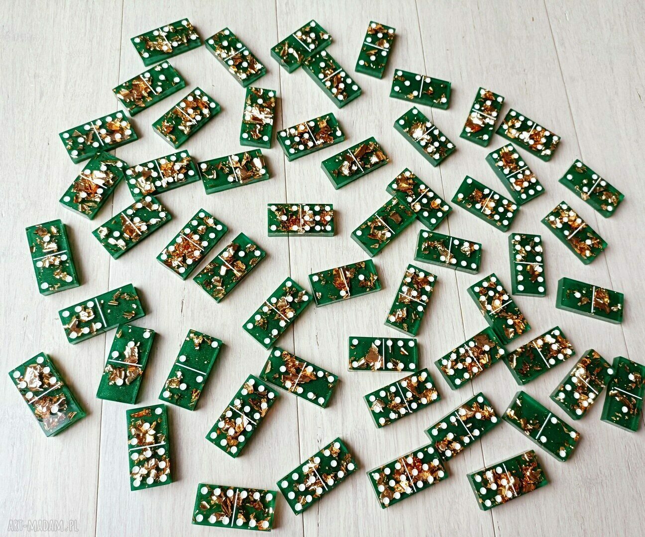 Spersonalizowane domino z żywicy Double 9 - ręcznie robione unikatowe kamienie