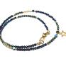 unikalne naszyjnik z - minerałów spinel navy blue and green /choker/