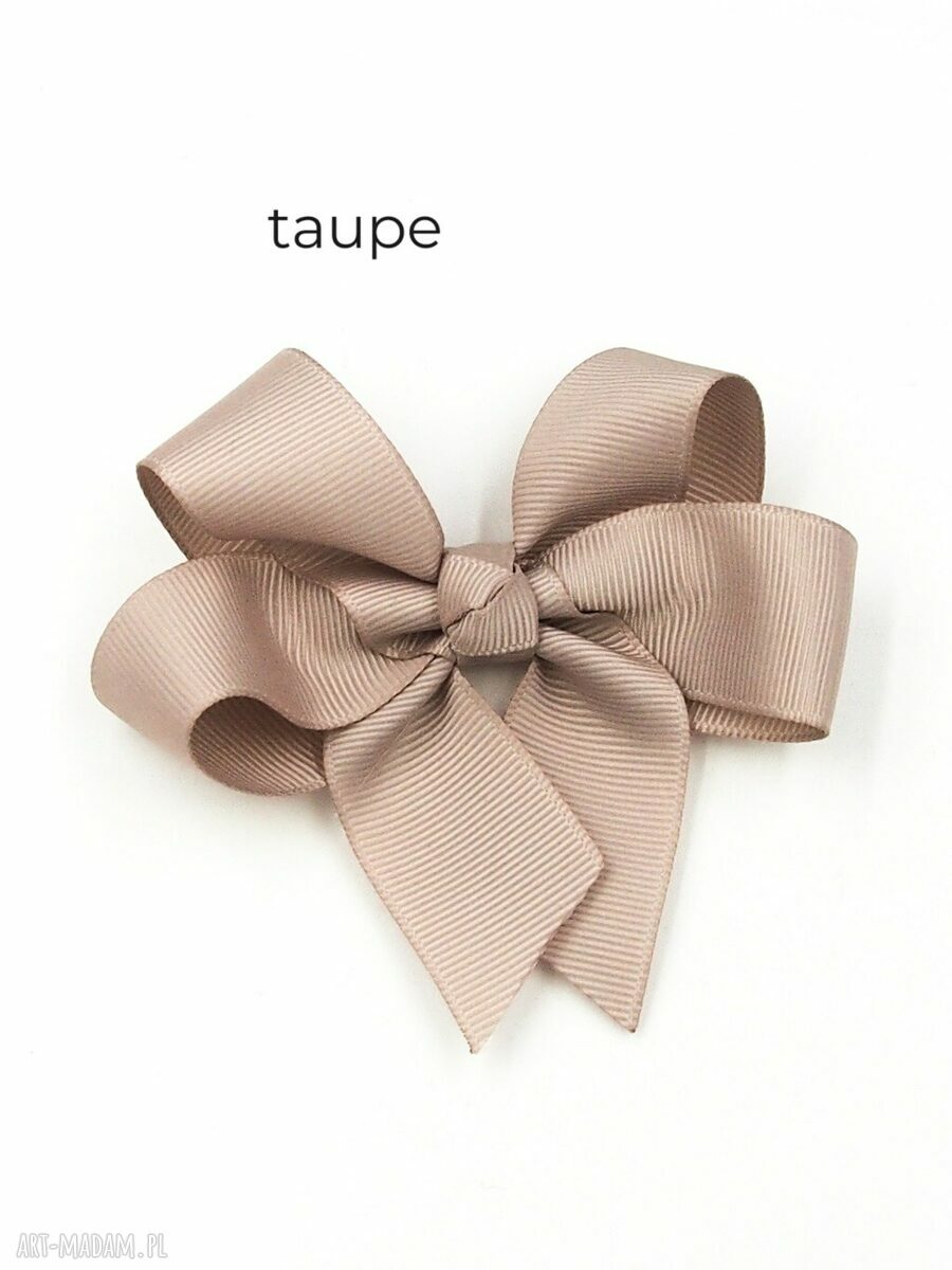 Spinka do włosów Big Bow Taupe - beżowa kokarda handmade
