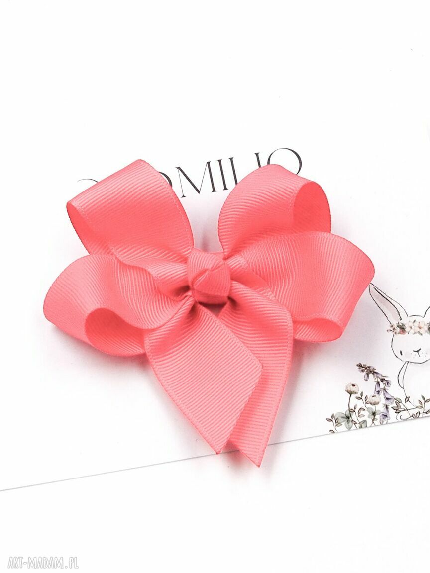 Spinka do włosów duża kokarda Big Bow Coral Rose