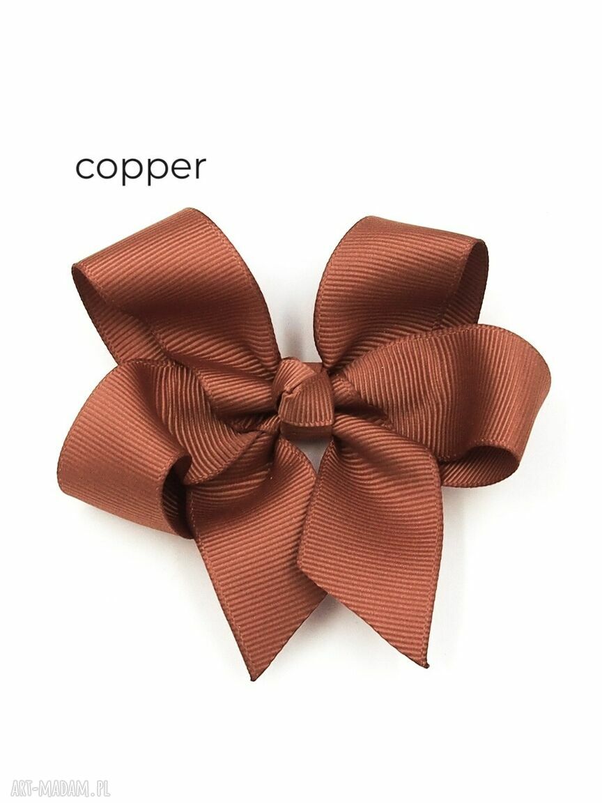 Spinka do włosów Big Bow Copper - ręcznie robiona kokarda
