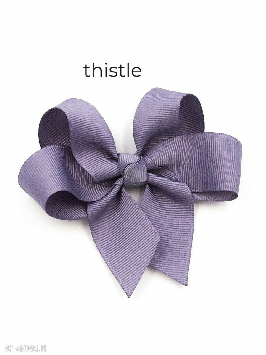 Spinka do włosów Big Bow Thistle - fioletowa kokarda na klipsie