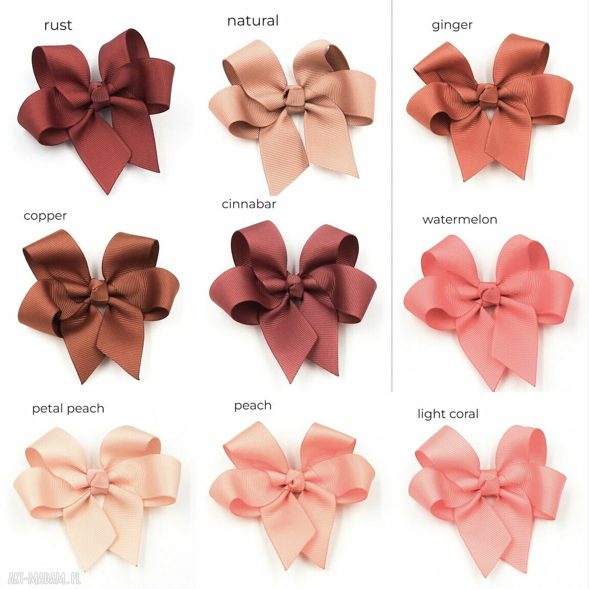 Spinka do włosów Big Bow Copper - ręcznie robiona kokarda
