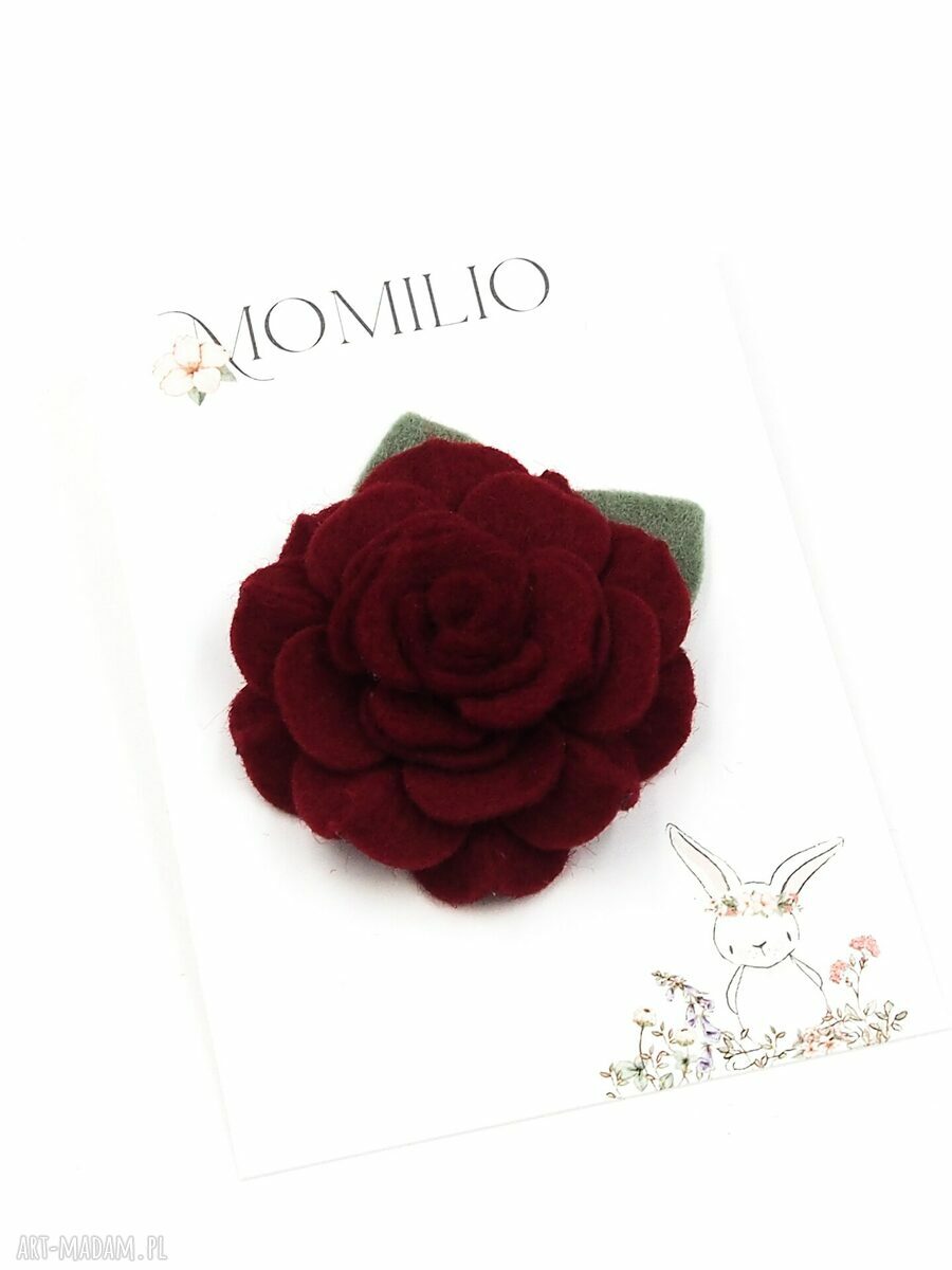 Spinka do włosów Kwiatek Camelia Dark Red
