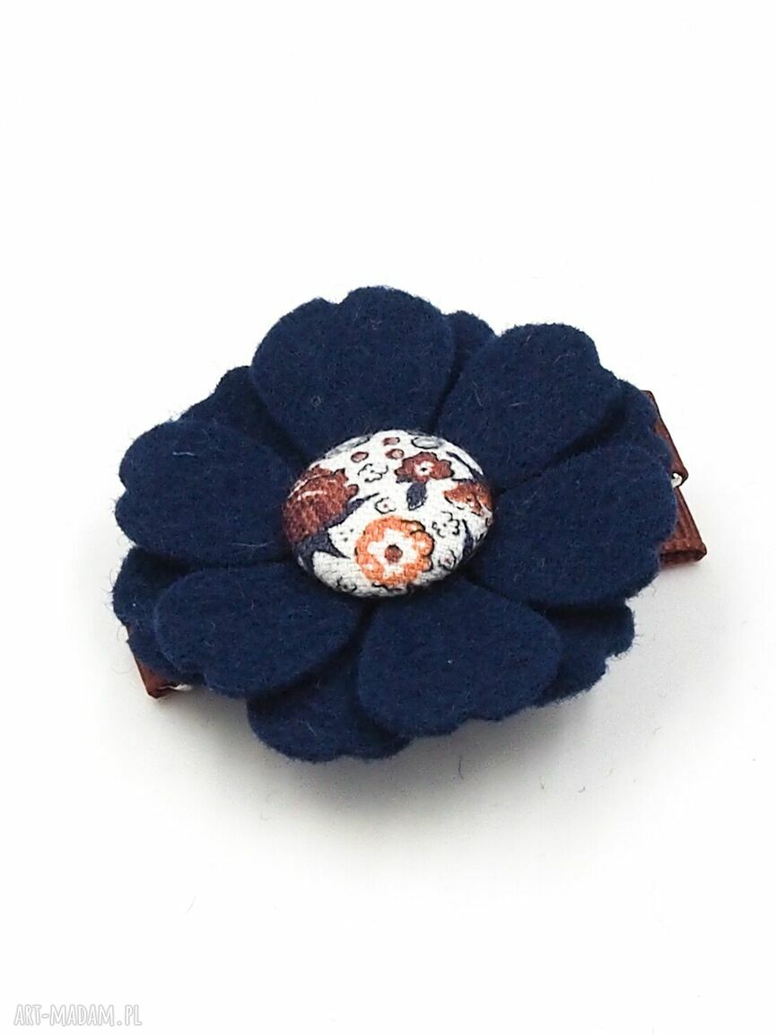 Spinka do włosów Kwiatek Nina z wełnianego filcu - handmade