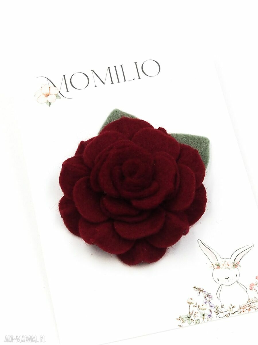 Spinka do włosów Kwiatek Camelia Dark Red