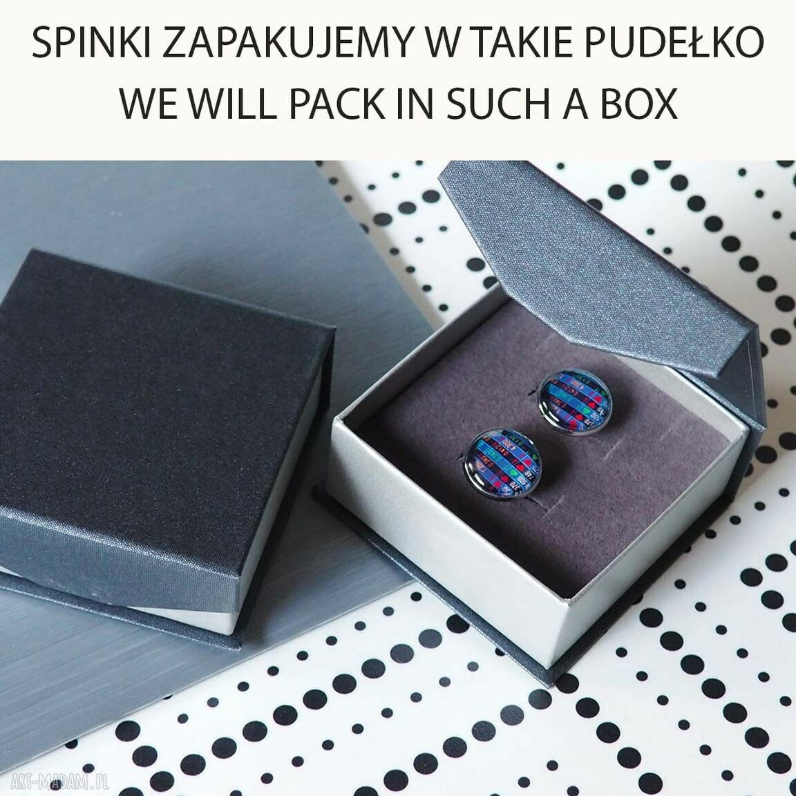 Mikołajkowe spinki do koszuli z Mikołajami