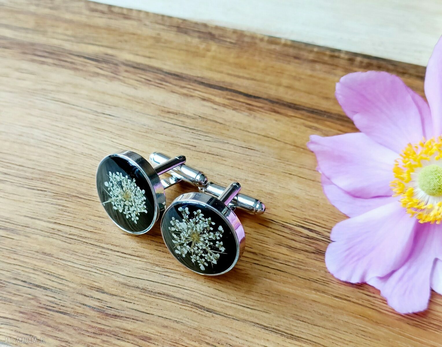 Spinki do mankietów Dzika Marchewka - elegancki dodatek na ślub