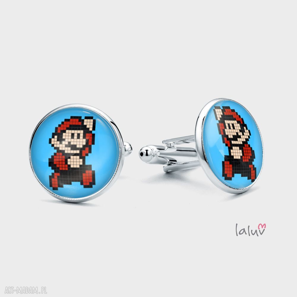 Spinki do mankietów MARIO - konsola Nintendo, ręcznie robione