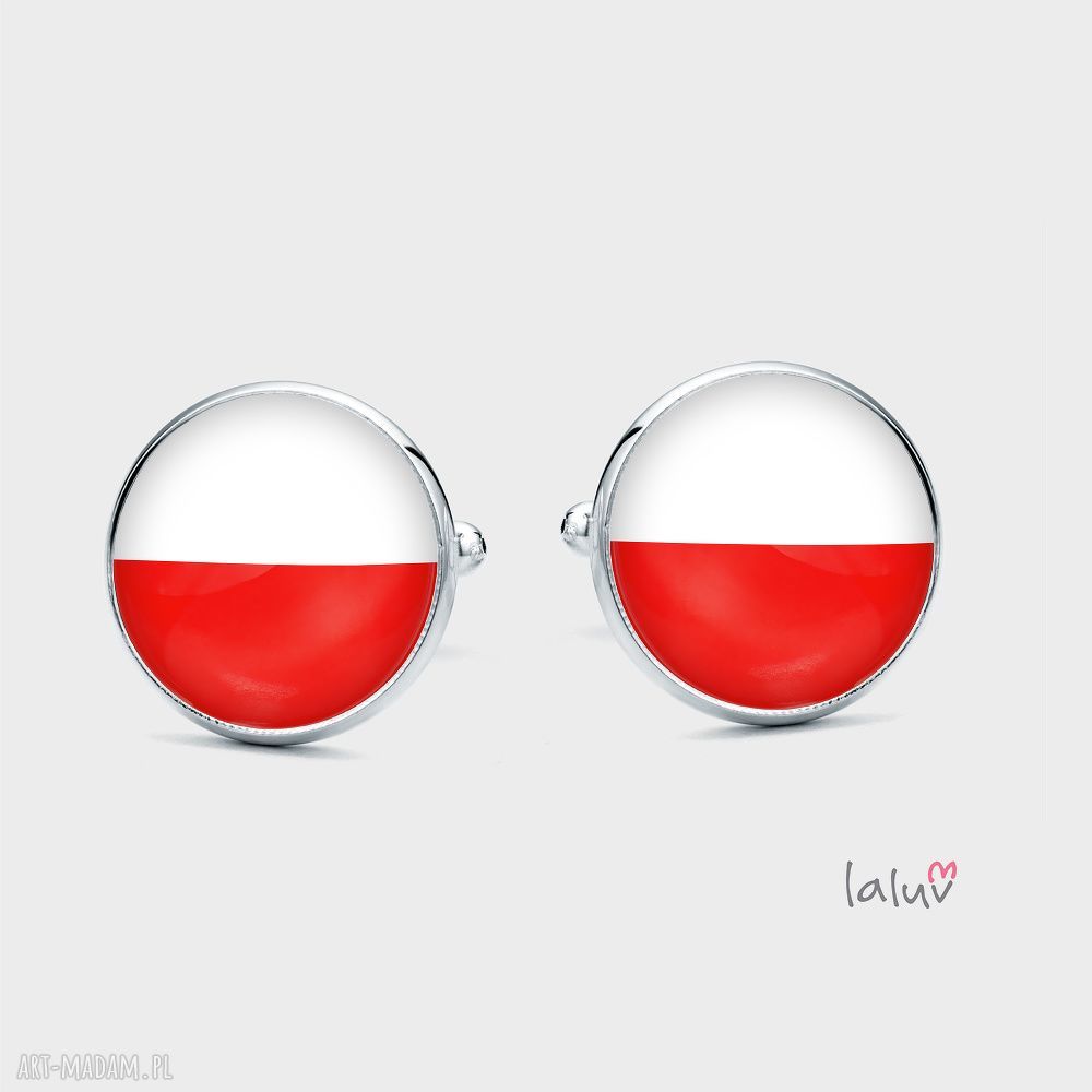 Spinki do mankietów POLSKA FLAGA - ręcznie robione | Laluv na art-Madam.pl