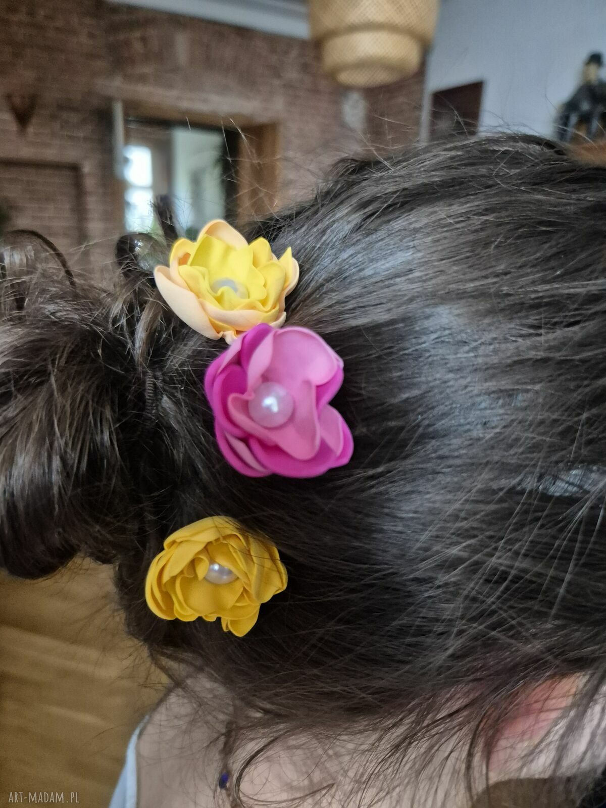 Spinki do włosów do wpięcia w kok typu szpilki - kwiaty handmade