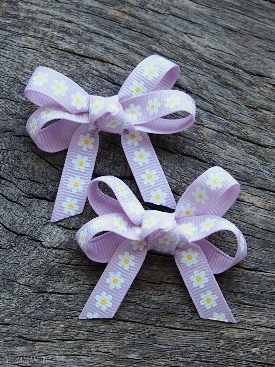Spinki do włosów kokardki Loop Bows w kwiatuszki (komplet 2 szt.)