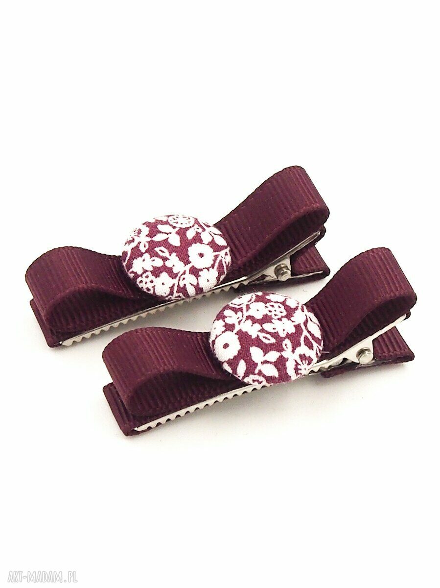 Ręcznie robione spinki do włosów Bobbles Bow Mila - zestaw 2 sztuk