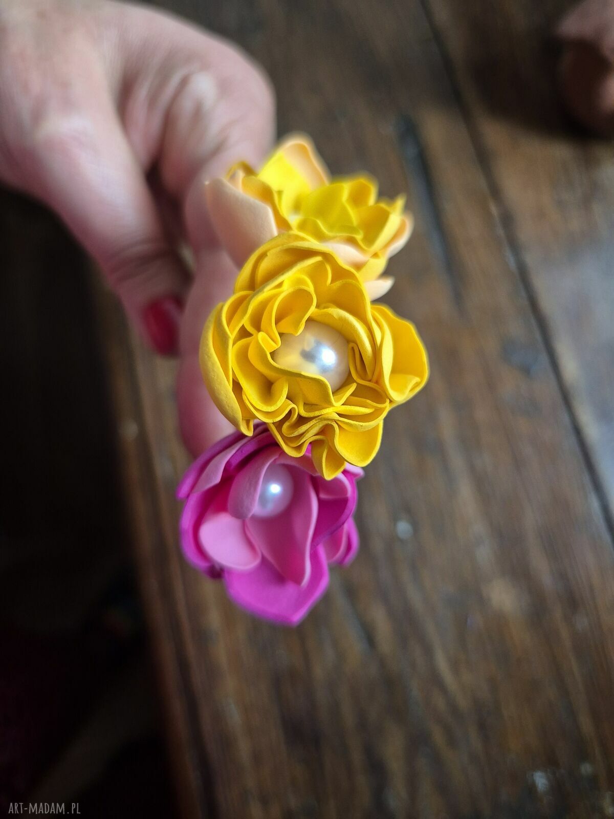 Spinki do włosów do wpięcia w kok typu szpilki - kwiaty handmade
