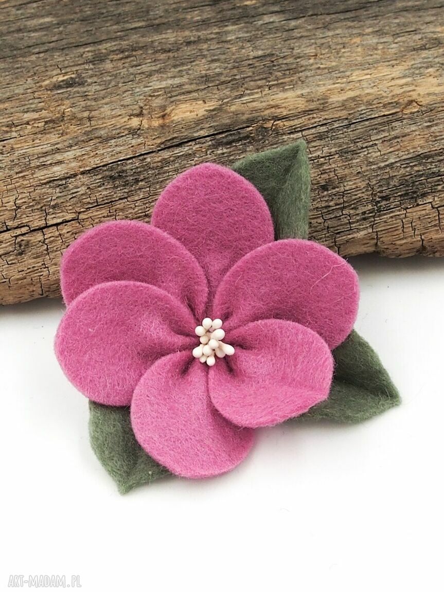 Spinka do włosów Kwiatek z filcu merino Orchid - klips antypoślizgowy