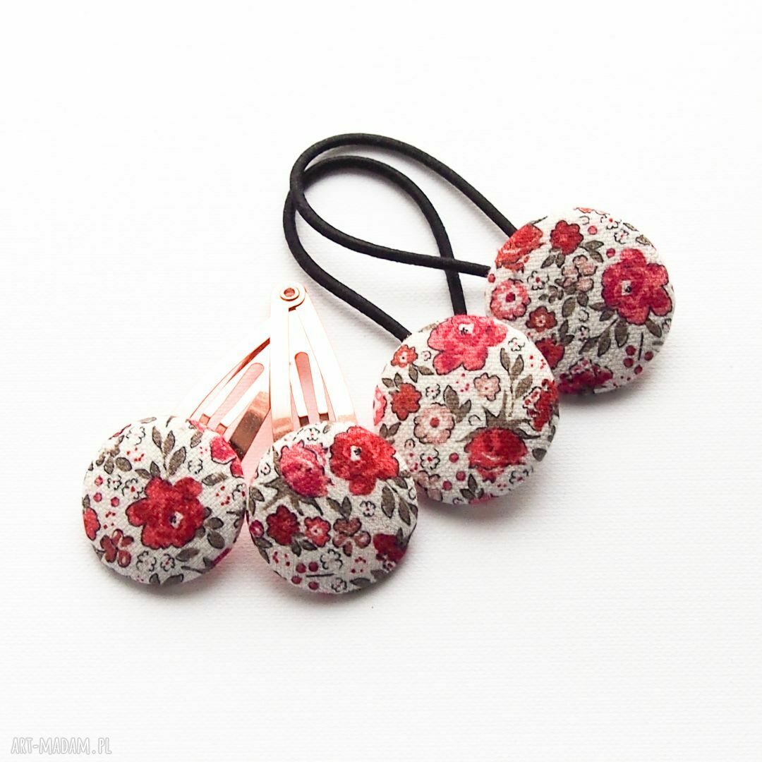 Spinki do włosów w kwiatuszki JULIE - komplet 2 szt. handmade