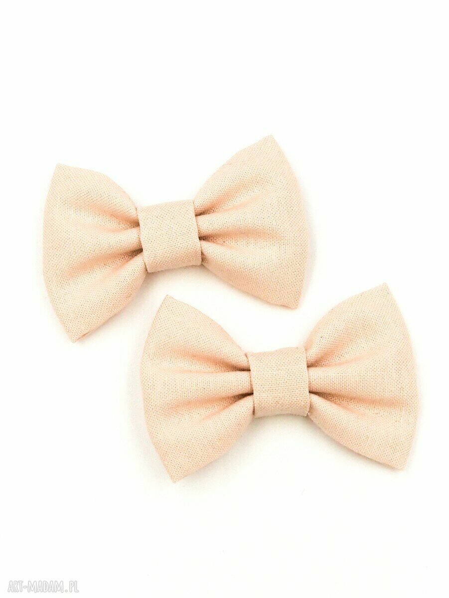 Spinki do włosów kokardki Petal Peach - 2 szt. handmade