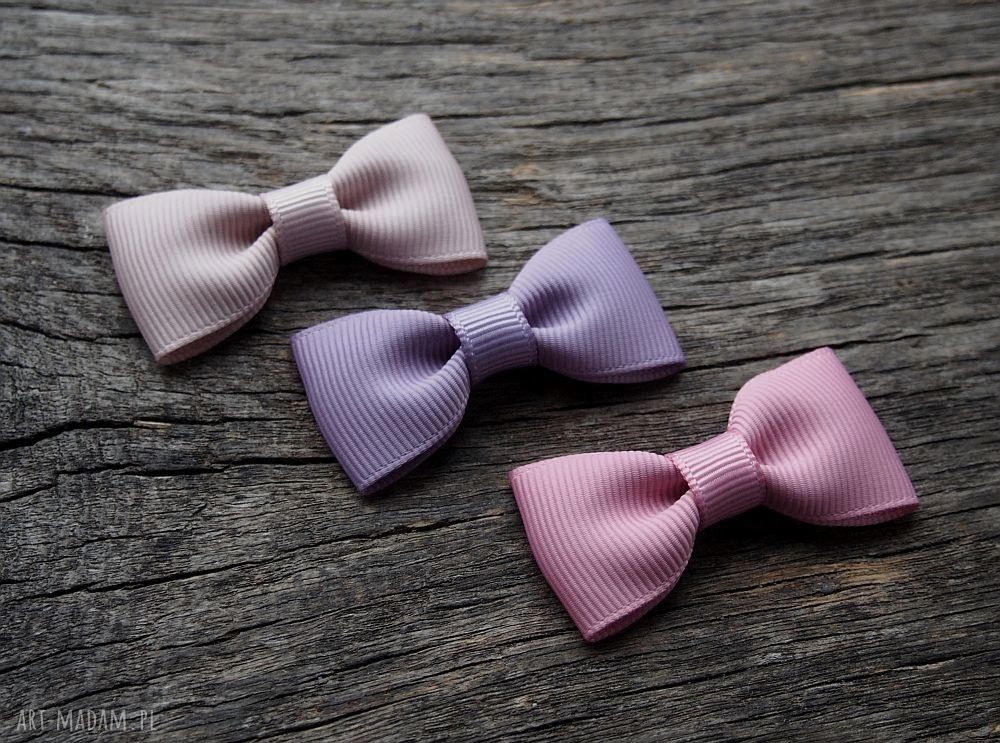 Kokardki - spinki do włosów handmade w komplecie 3 sztuki