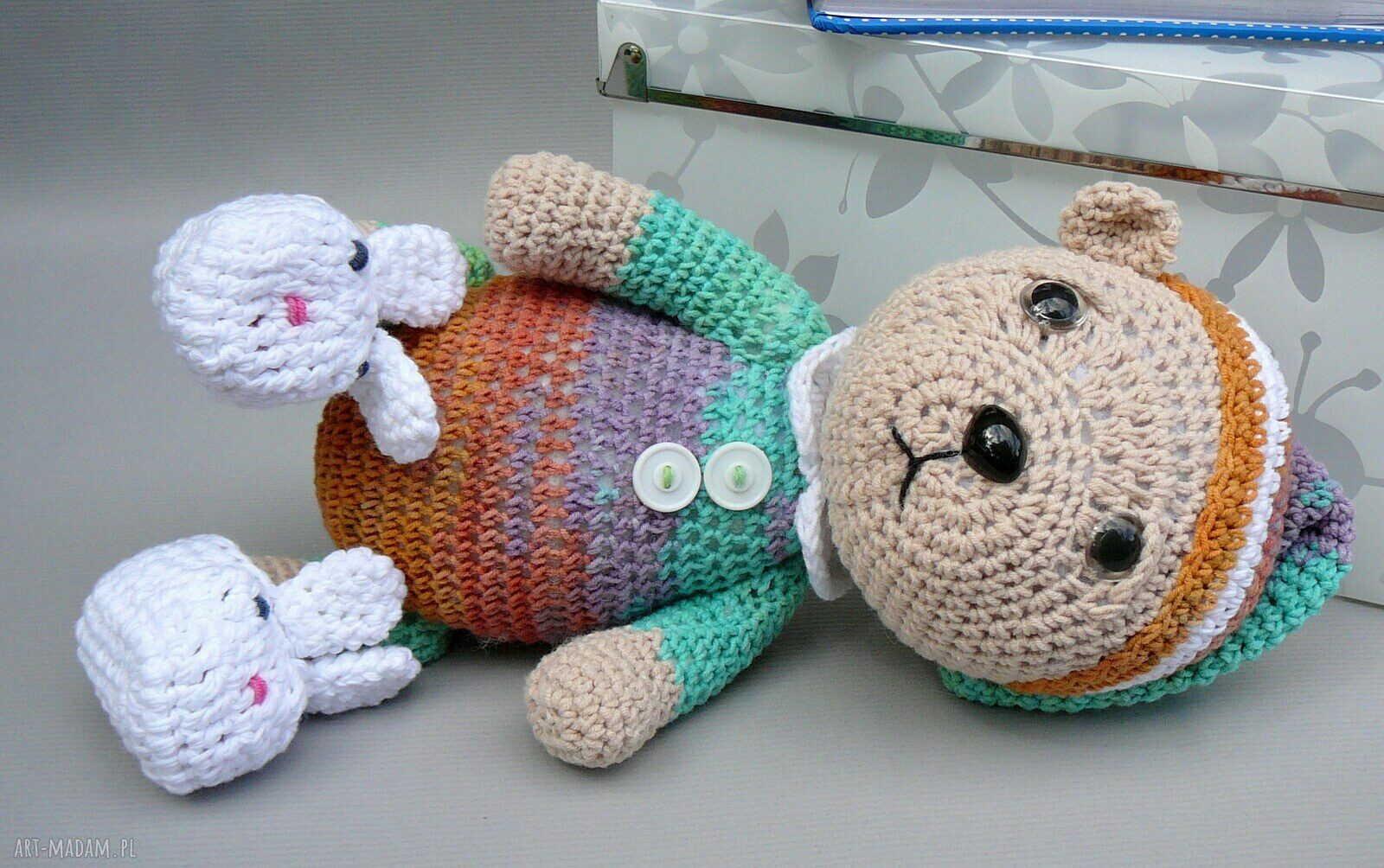Śpioch Wojtek #3 - miś przytulanka handmade dla niemowląt