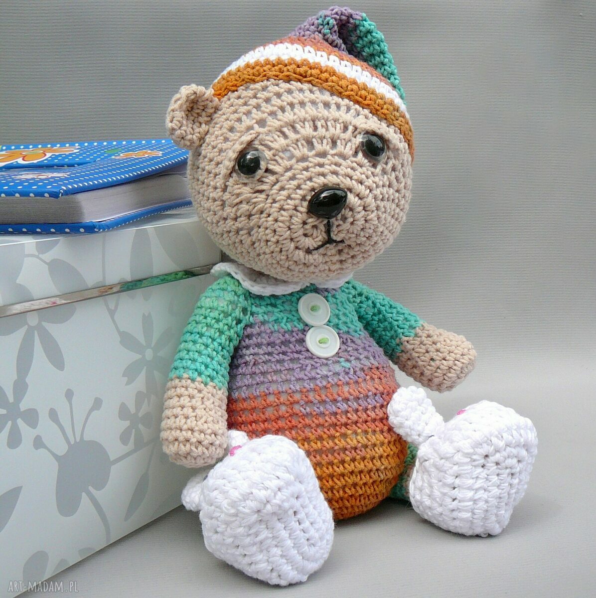 Śpioch Wojtek #3 - miś przytulanka handmade dla niemowląt