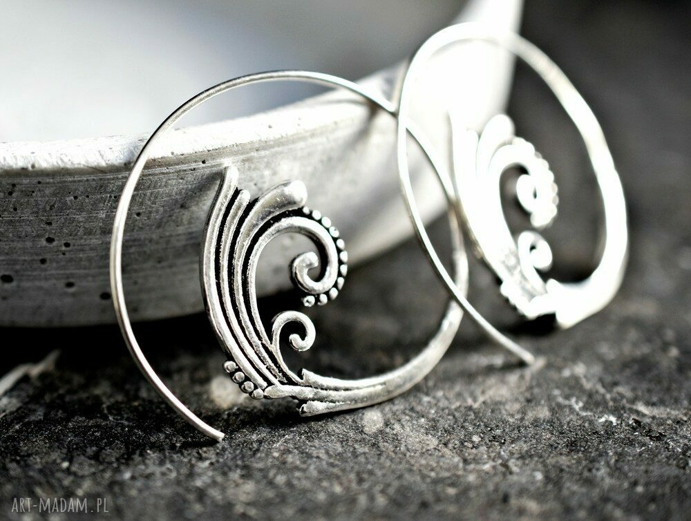 Spirit of Life - posrebrzane kolczyki spirale w orientalnym stylu (ok. 40 mm)