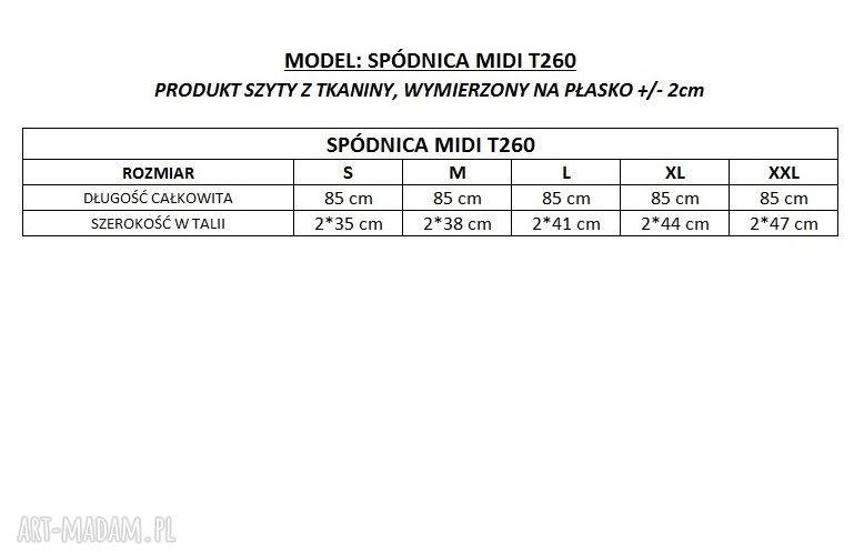 Spódnica midi T260 czarna z ozdobnym zamkiem - Tessita handmade