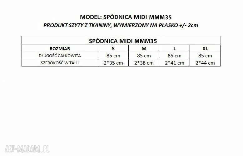 Spódnica midi z tkaniny bawełnianej, mmm35, wzór łowicki na białym tle
