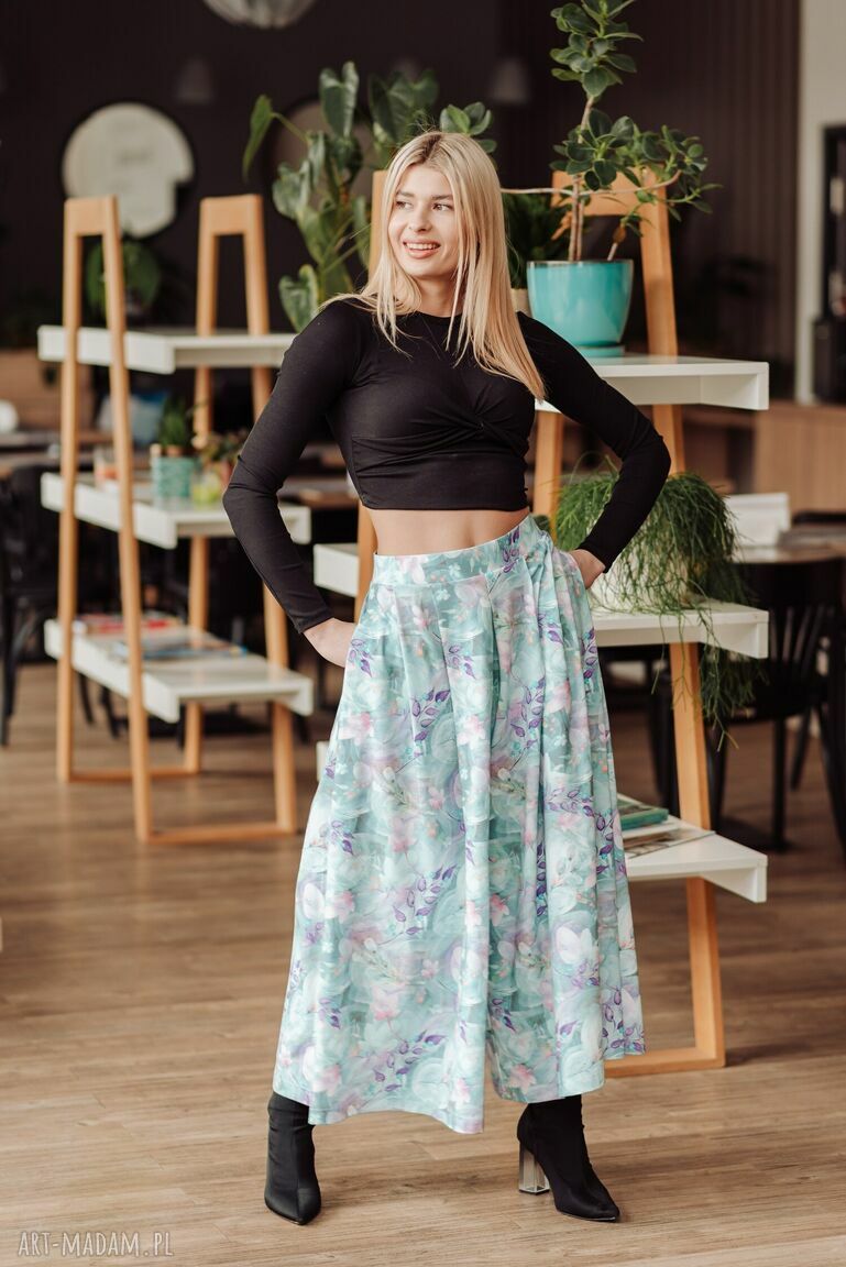spodnie: spódnico spodnie lekkie kwiatki HandMade
