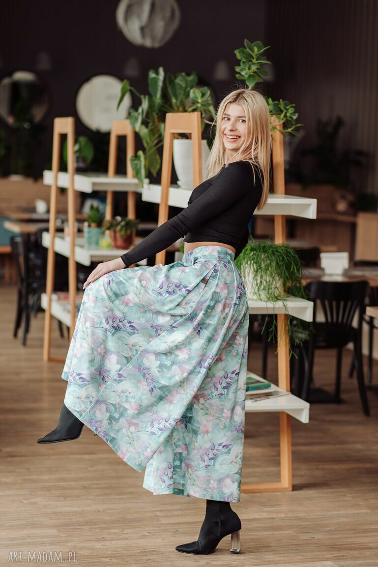 spodnie: spódnico spodnie lekkie kwiatki HandMade