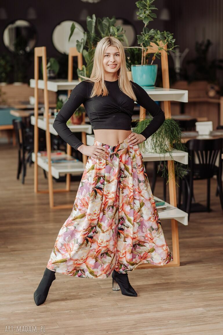 spodnie: spódnico spodnie wrzosowe piwonie HandMade