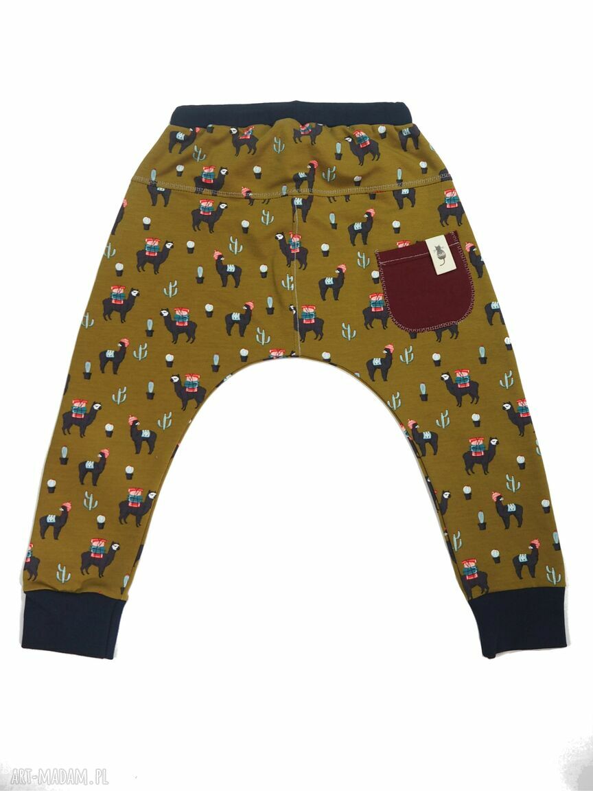 Spodnie baggy alpaki na oliwce dla dziecka - Cudi KIDS