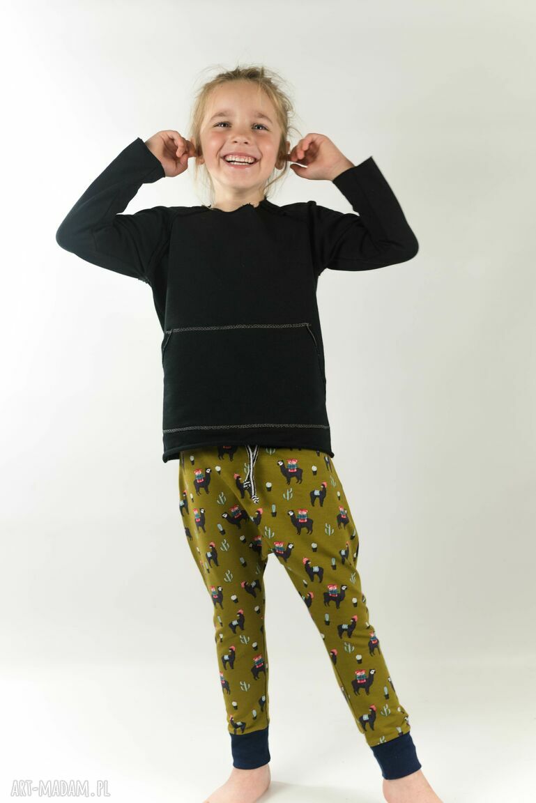 Spodnie baggy alpaki na oliwce dla dziecka - Cudi KIDS