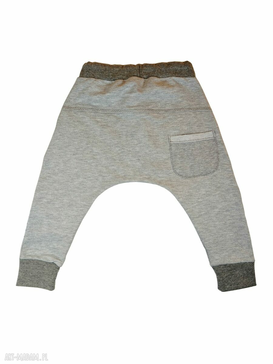 Spodnie baggy dla dzieci w szarym melanżu - Cudi KIDS (handmade)