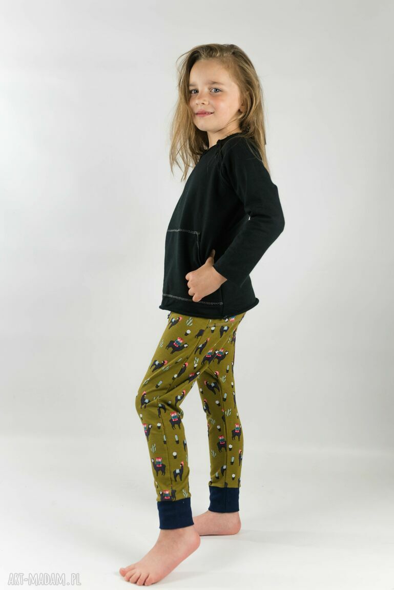 Spodnie baggy alpaki na oliwce dla dziecka - Cudi KIDS