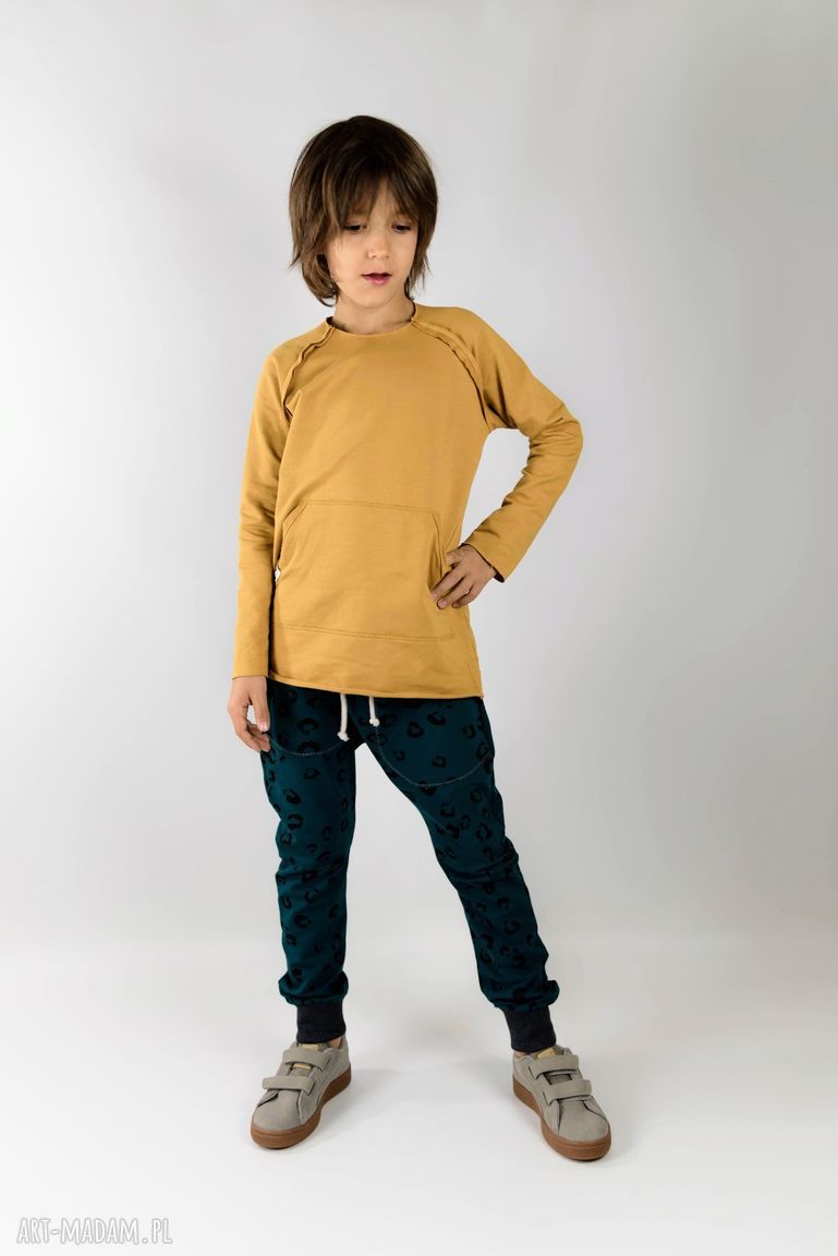 Spodnie baggy CĘTKI - rękodzieło z bawełny Cudi KIDS