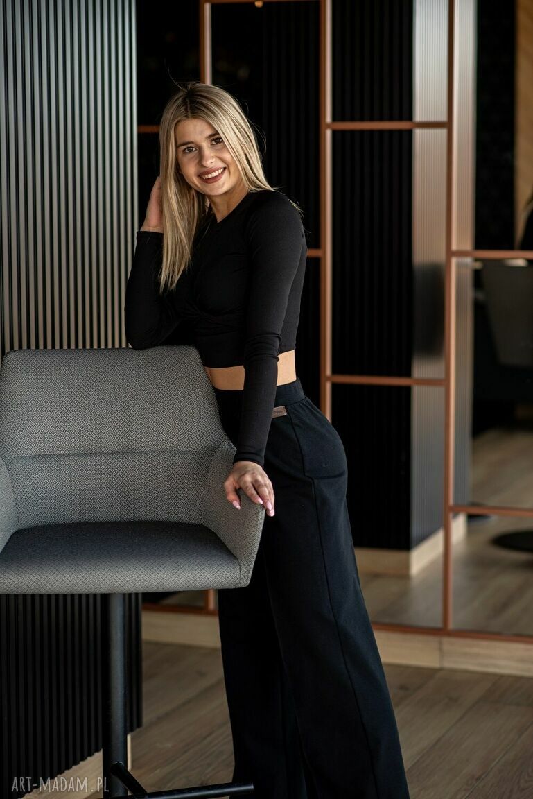 spodnie: Spodnie szwedy czarny autorskie