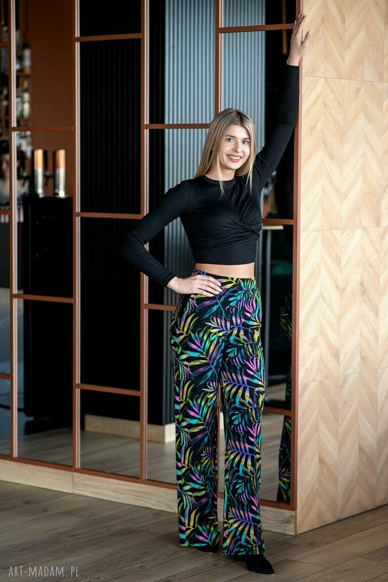 spodnie: Spodnie szwedy palmy autorskie