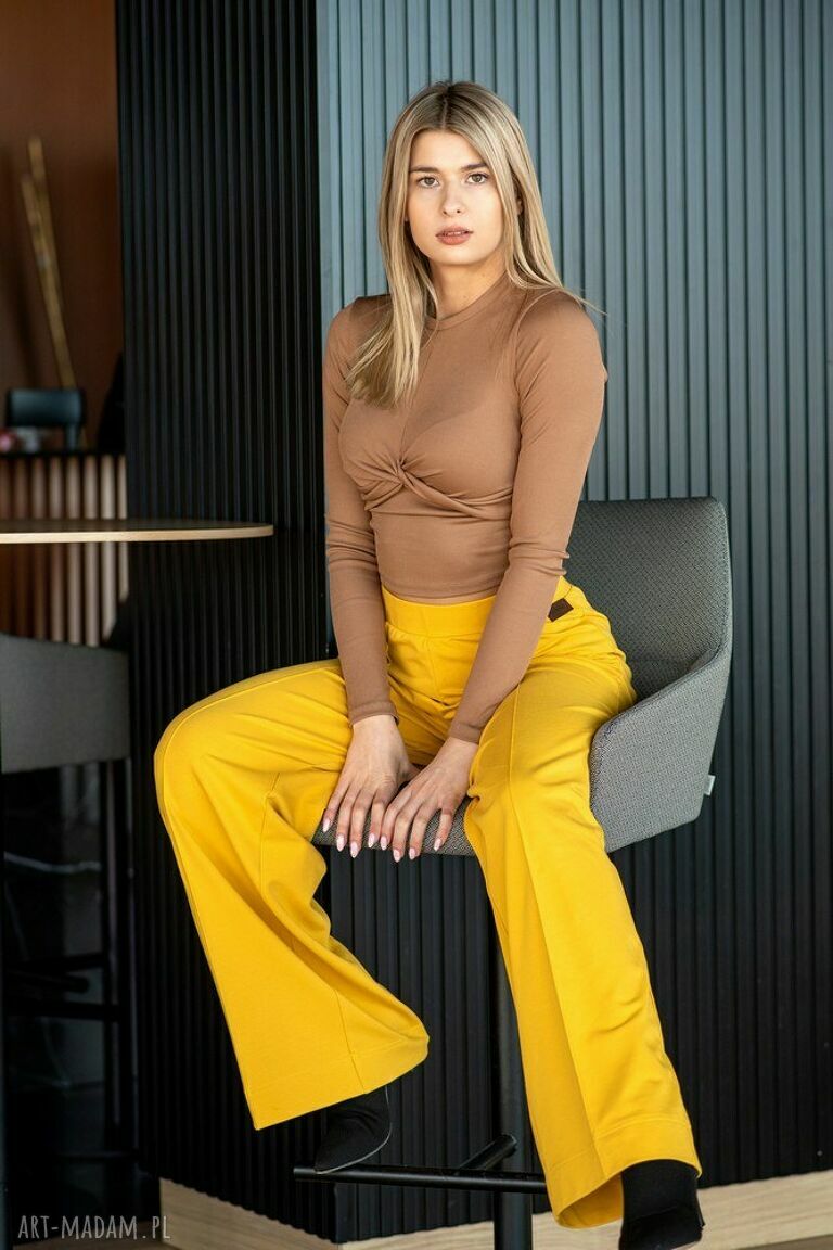 spodnie: Spodnie szwedy żółte autorskie